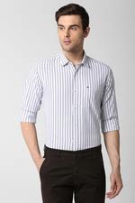Buy Men Blue Slim Fit Stripe Full Sleeves Casual Shirt Online - 344087 ...