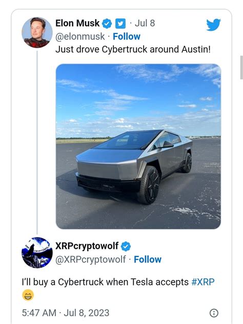 XRP Enthusiast Ready to Buy Tesla's Cybertruck After Elon Musk's ...