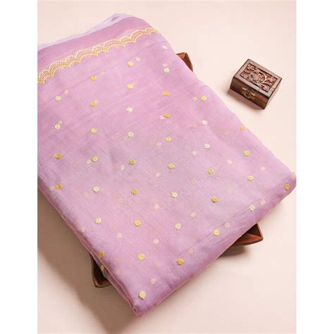 MUL CHANDERI EMBROIDERED FABRICS
