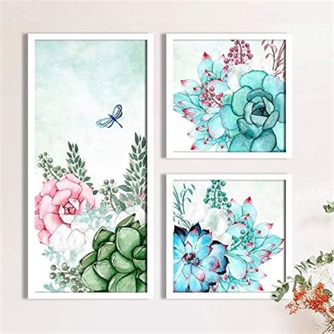 Painting Mantra - White Flower Set of 3 White Framed Painting,UV ...