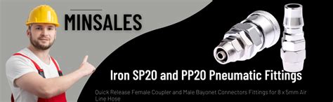 MINSALES Iron SP20 and PP20 Pneumatic Fittings Quick Release Female ...