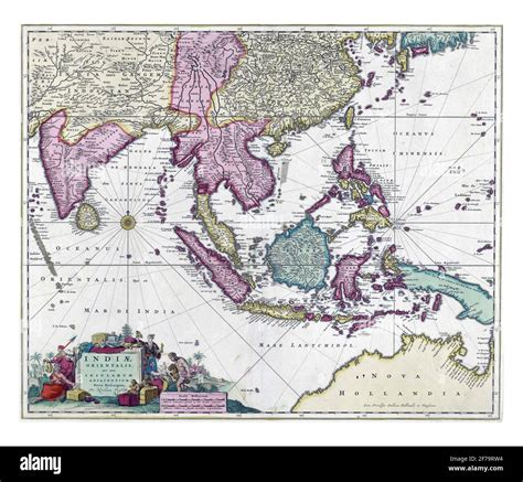 Map of Southeast Asia with Indonesian, vintage engraving Stock Photo - Alamy