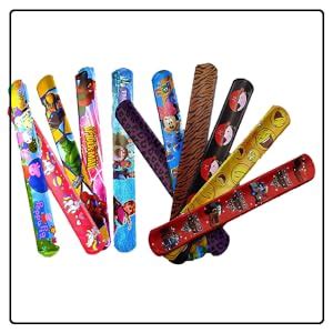 Buy Birthday Popper 12 Pcs Assorted Theme Slap Bracelets Bands as ...