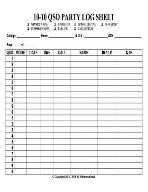 Qso Log - Fill Online, Printable, Fillable, Blank | pdfFiller