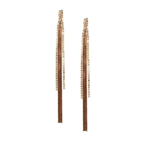 Ayesha Rhinestone Studded Metallic Gold Tassel Earrings : Amazon.in ...