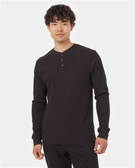 Men's Waffle Henley - Charcoal | CoCapsules