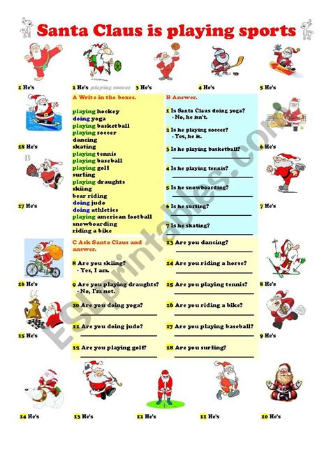 Playing Sports Worksheet 的图像结果