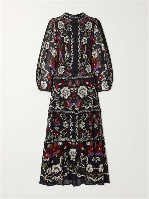 FARM RIO Floral-print chiffon maxi dress | NET-A-PORTER