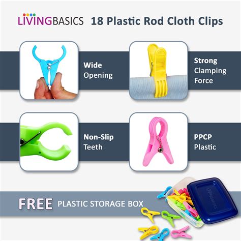 18 Rod Cloth Clips with Storage Box – LIVINGBASICS