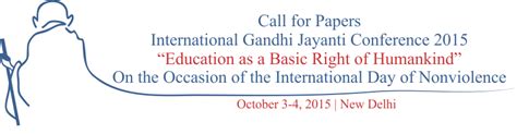 Call for Papers - International Gandhi Jayanti Conference 2015 ...