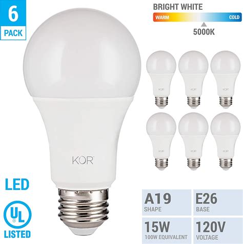 KOR 100W Equivalent LED Light Bulbs, 15W 1500 Lumens India | Ubuy