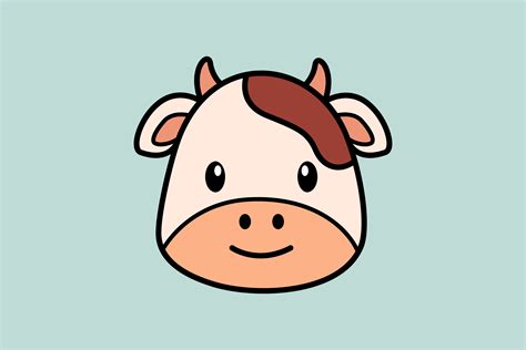 How To Draw A Cute Cow Face
