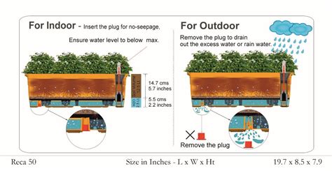 Reca 50cm Rectangle Plastic Pot With Self-Watering Kit – Hug A Plant
