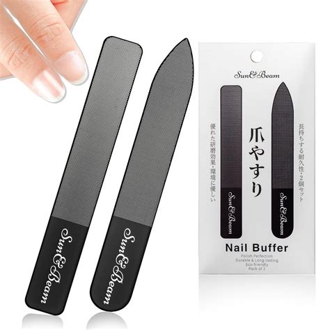 Sun&Beam Nails Glass Nail File Nano Nail Buffers Crystal Shine Polisher ...