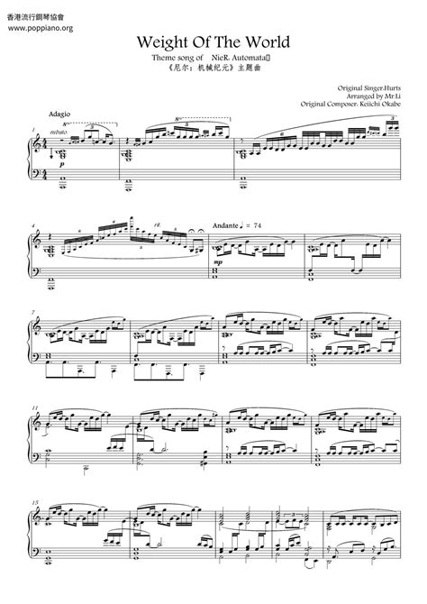 Keiichi Okabe-Weight Of The World Sheet Music pdf, - Free Score Download ★