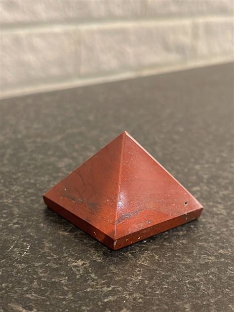Desk Organizer | Semi Precious stone Paper Holder - Pyramid Red
