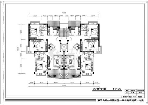 124平方米小高层一梯两户住宅户型设计cad图(含效果图)_住宅小区_土木在线