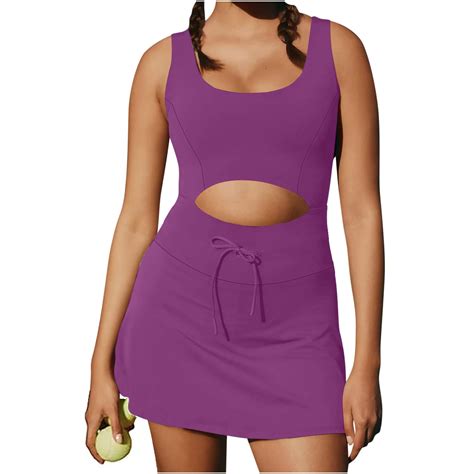 Brilliant Plus Size Tennis Dress for Women Workout Dress with Built in ...