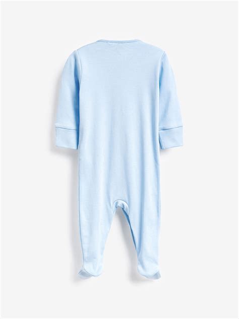 Buy Blue/White 5 Pack Baby Sleepsuits (0-2yrs) from the Next UK online shop