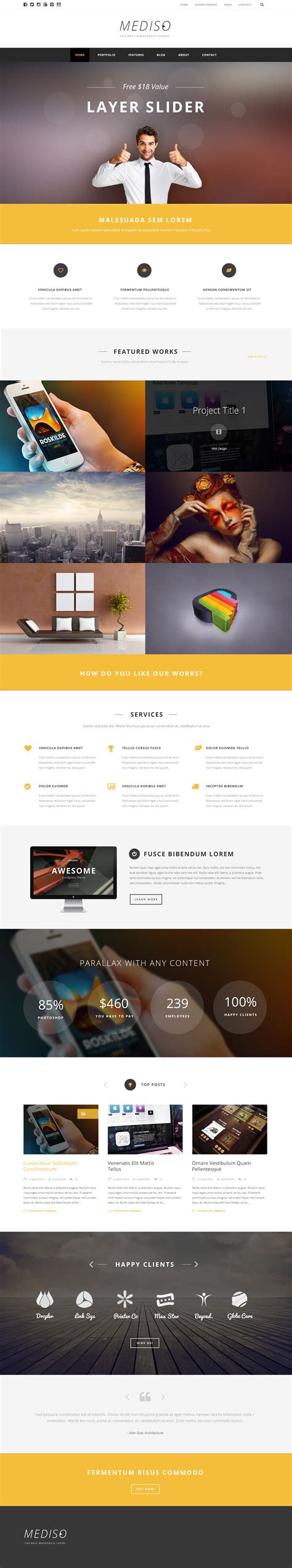 mediso v1 21 corporate one page blogging wp theme