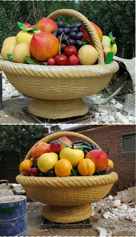 厂家定制玻璃钢果篮雕塑景观雕塑仿真水果蔬菜农产品雕塑模型摆件-阿里巴巴