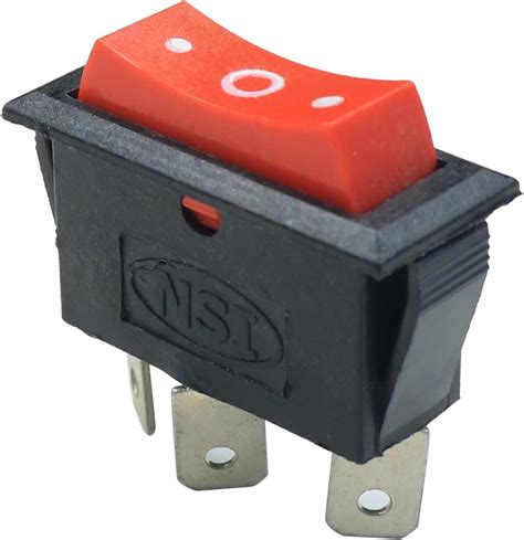 Electronic Spices 6A 220V AC SPDT Rocker switch red color 3 pin heavy ...