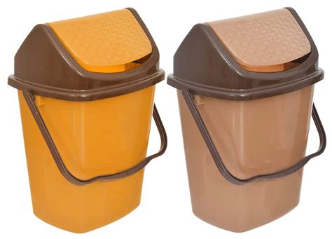 Heart Home Plastic Dustbin/Wastebin With Swing Lid With Handle, 7 ...