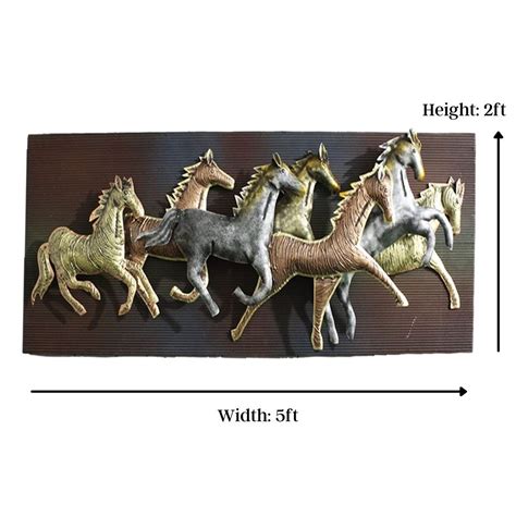 Metallic Horse Panel (5ft.x2ft.) - Punam Metalcrafts