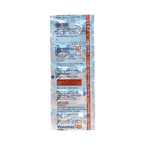 Vonomac 10 MG Tablet (10): Uses, Side Effects, Price & Dosage | PharmEasy