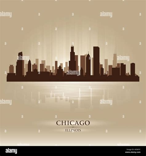 Chicago Skyline Silhouette Wallpaper
