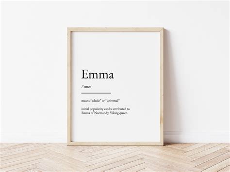 Emma Name Meaning Print, Name Print, Wall Art, Minimalist Print ...