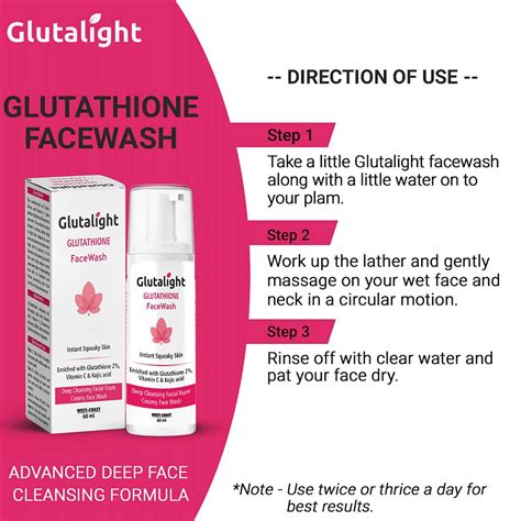 Buy GLUTALIGHT GLUTATHIONE DEEP CLEANSING FACE WASH 60 ML Online & Get ...