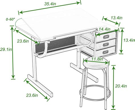 Buy sogesfurniture Adjustable Drafting Table, Draft/Art/Craft/Drawing ...