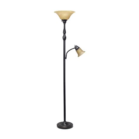 2 Light Floor Lamp with Marbled Glass Shades - JCPenney