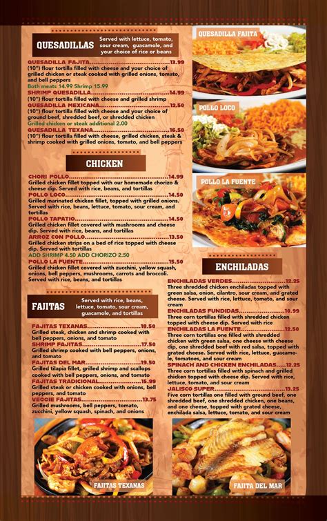 Menu | La Fuente Mexican Restaurant