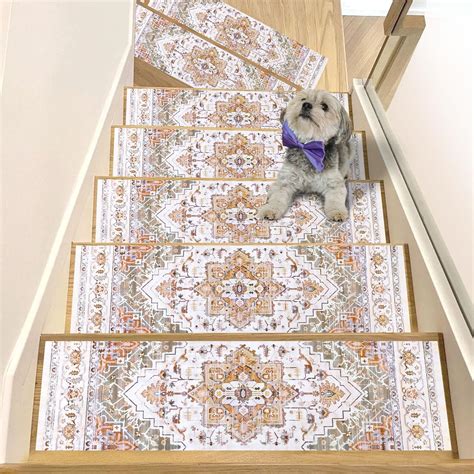 Amazon.com: MJIAHOMDEC Carpet Stair Treads for Wooden Steps 15pcs ...