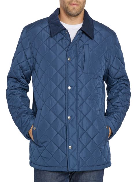 Mens Navy Quilted Jacket With Collar at Robert Locklear blog