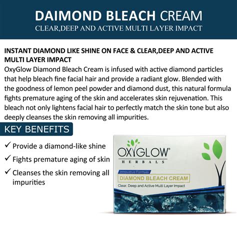 OxyGlow Herbals Diamond Bleach Cream | Brightening & Tan Removal | Sui ...