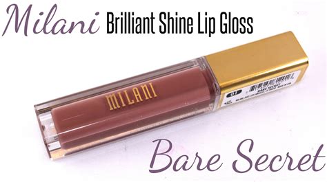 Milani Brilliant Shine Lip Gloss In Bare Secret - Review, Swatches ...