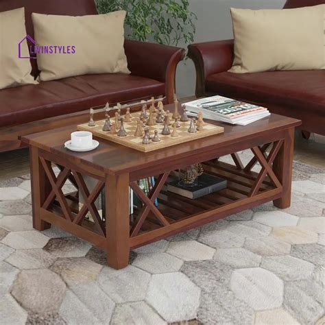 Maria Solid Wood Rectangle Coffee Table for Living Room – LivIn Styles