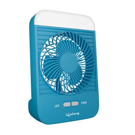 Lifelong 4” Rechargeable Portable Mini Fan with LED Light | 5W BLDC Mo ...