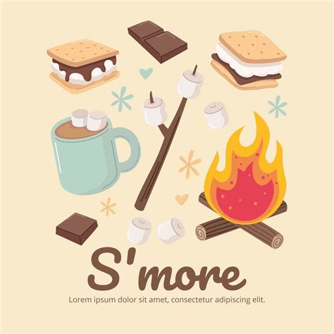 Hand drawn s'mores dessert illustrated | Free Vector | How to draw ...