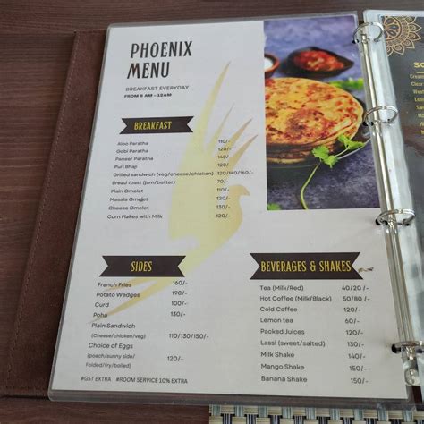 Menu at Phoenix Restaurant, Shillong