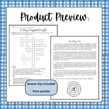 Pi Day Activity: Article and Crossword Puzzle by CalculatedSolutions