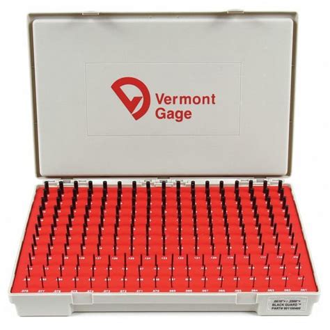 Vermont Gage Pin Gage Set, Plus, 0.061-0.250 In, Black 901100400 | Zoro