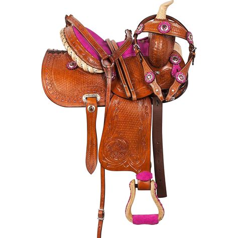 Western Horse Barrel Saddle Leather Tack Set - Sazaar Tack