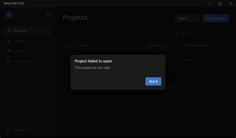 Project Not Valid Unity 的图像结果