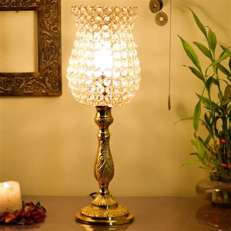 Buy HOMESAKE Golden Crystal Glass Table Lamp from Homesake at just INR ...