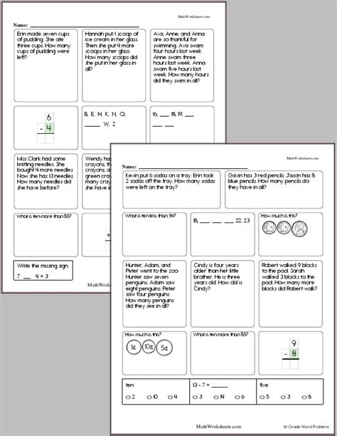 Image result for Math Problem Worksheets Printable