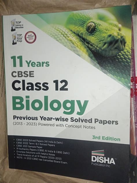 11 Years CBSE Class 12 Biology Previous Year-wise Solved Papers (2013 ...